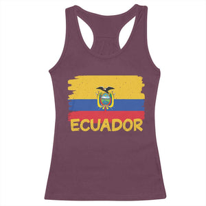 Ecuadorian Heritage Brushstroke Ecuador Flag Graphic Racerback Tank Top TS11 Maroon Print Your Wear