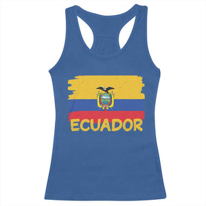 Ecuadorian Heritage Brushstroke Ecuador Flag Graphic Racerback Tank Top TS11 Royal Blue Print Your Wear