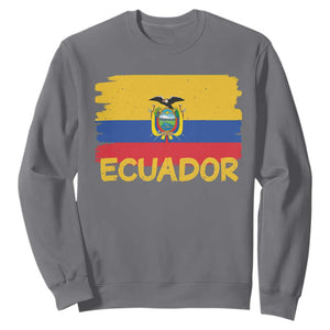 Ecuadorian Heritage Brushstroke Ecuador Flag Graphic Sweatshirt TS11 Charcoal Print Your Wear