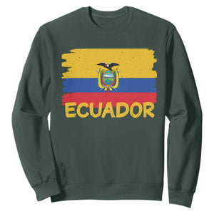 Ecuadorian Heritage Brushstroke Ecuador Flag Graphic Sweatshirt TS11 Dark Forest Green Print Your Wear