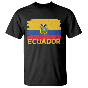 Ecuadorian Heritage Brushstroke Ecuador Flag Graphic T Shirt TS11 Black Print Your Wear