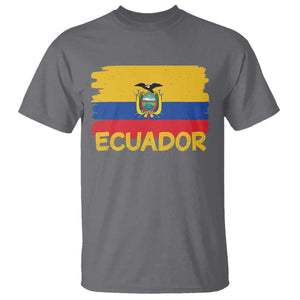 Ecuadorian Heritage Brushstroke Ecuador Flag Graphic T Shirt TS11 Charcoal Print Your Wear