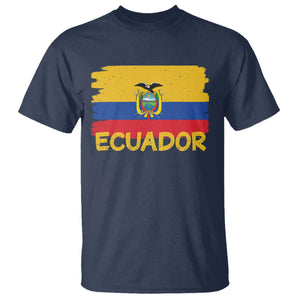Ecuadorian Heritage Brushstroke Ecuador Flag Graphic T Shirt TS11 Navy Print Your Wear