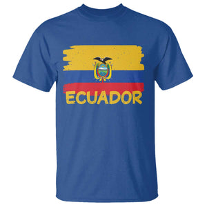 Ecuadorian Heritage Brushstroke Ecuador Flag Graphic T Shirt TS11 Royal Blue Print Your Wear