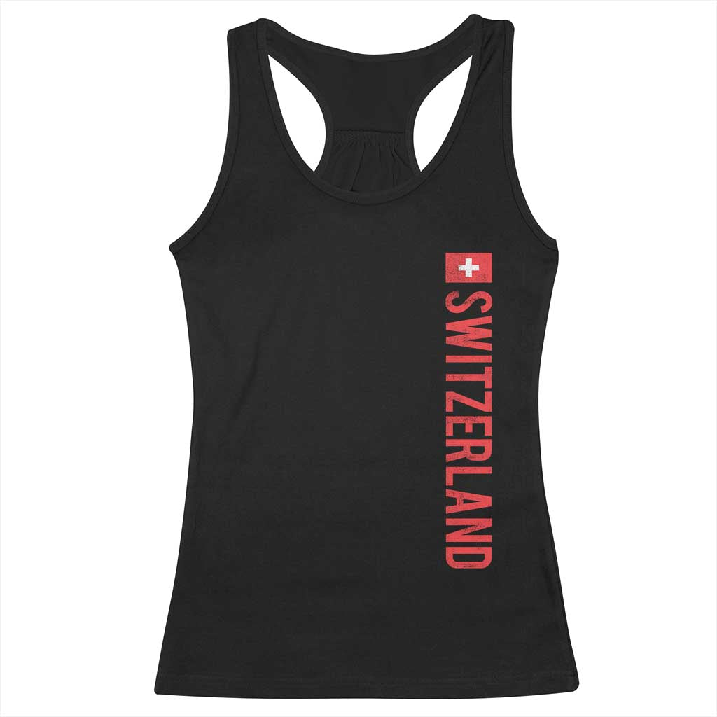 Switzerland Heritage Vintage Swiss Flag Schweiz Racerback Tank Top TS11 Black Print Your Wear