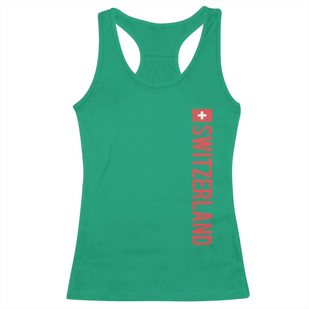 Switzerland Heritage Vintage Swiss Flag Schweiz Racerback Tank Top TS11 Irish Green Print Your Wear