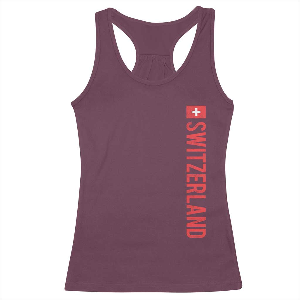 Switzerland Heritage Vintage Swiss Flag Schweiz Racerback Tank Top TS11 Maroon Print Your Wear