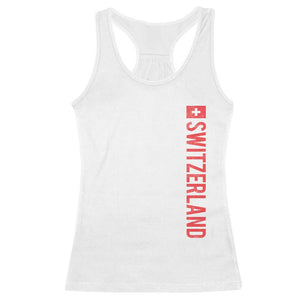 Switzerland Heritage Vintage Swiss Flag Schweiz Racerback Tank Top TS11 White Print Your Wear