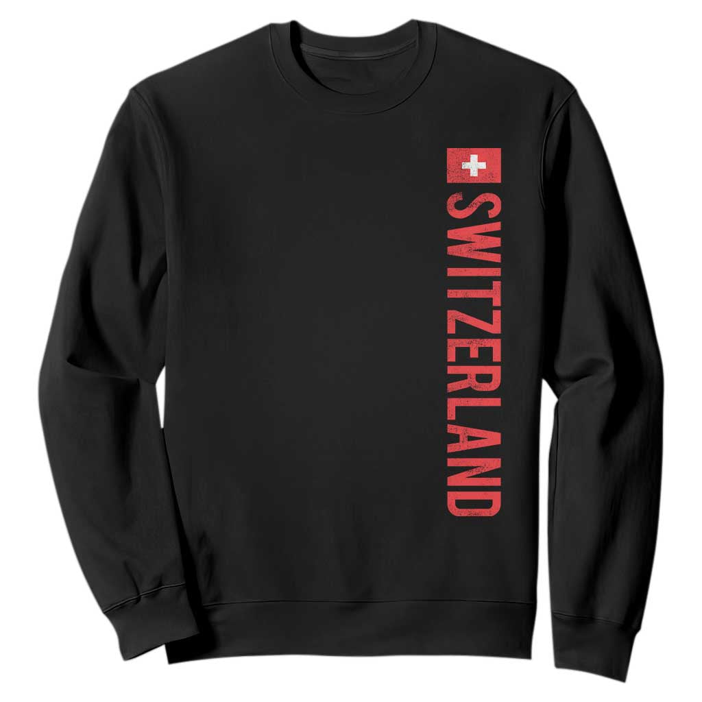 Switzerland Heritage Vintage Swiss Flag Schweiz Sweatshirt TS11 Black Print Your Wear