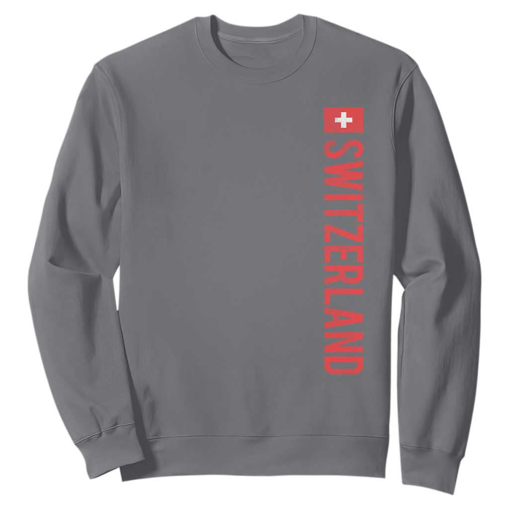 Switzerland Heritage Vintage Swiss Flag Schweiz Sweatshirt TS11 Charcoal Print Your Wear