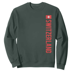 Switzerland Heritage Vintage Swiss Flag Schweiz Sweatshirt TS11 Dark Forest Green Print Your Wear