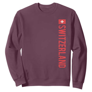 Switzerland Heritage Vintage Swiss Flag Schweiz Sweatshirt TS11 Maroon Print Your Wear