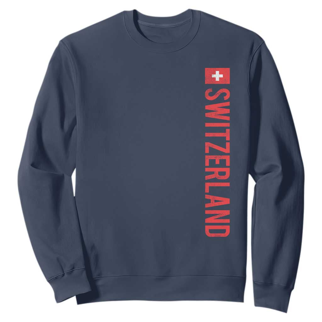 Switzerland Heritage Vintage Swiss Flag Schweiz Sweatshirt TS11 Navy Print Your Wear