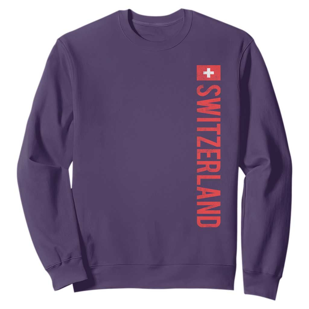 Switzerland Heritage Vintage Swiss Flag Schweiz Sweatshirt TS11 Purple Print Your Wear