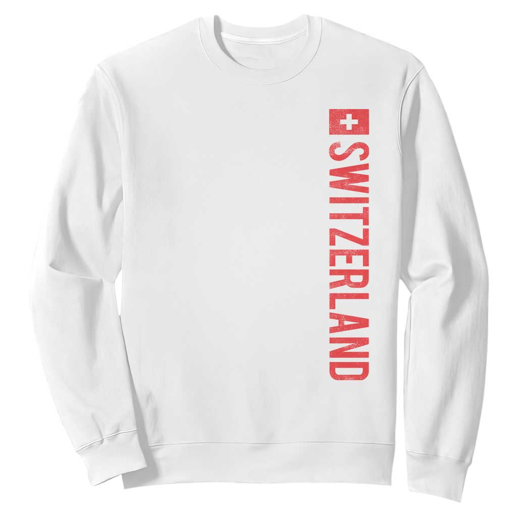 Switzerland Heritage Vintage Swiss Flag Schweiz Sweatshirt TS11 White Print Your Wear