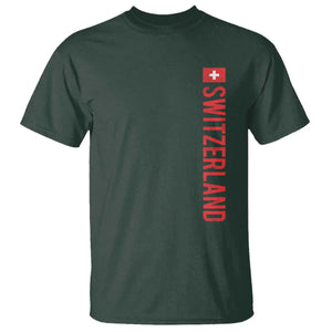 Switzerland Heritage Vintage Swiss Flag Schweiz T Shirt TS11 Dark Forest Green Print Your Wear