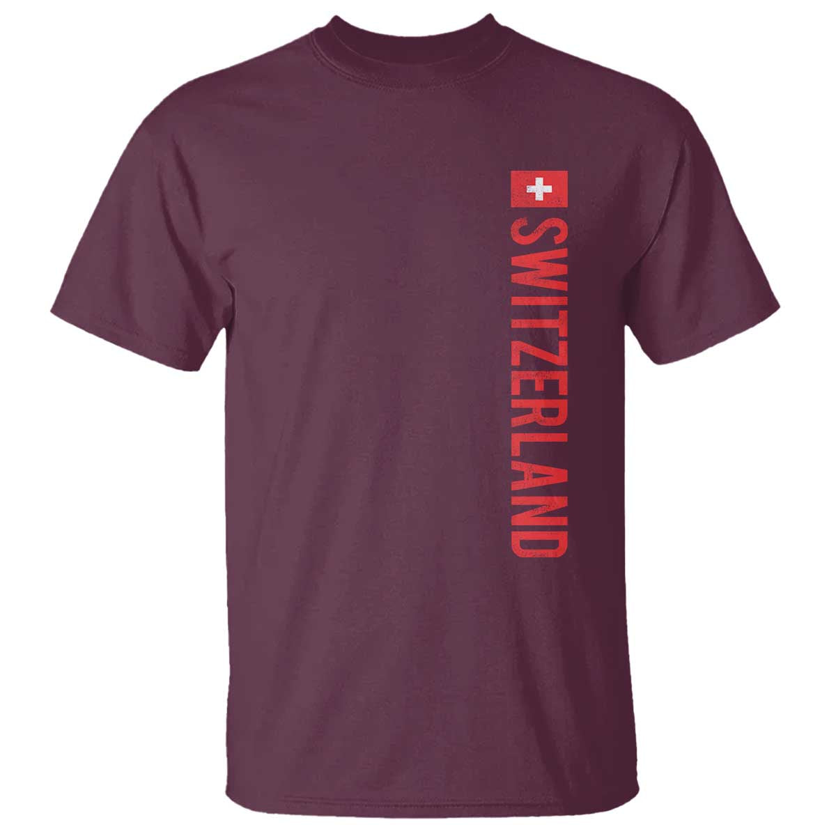 Switzerland Heritage Vintage Swiss Flag Schweiz T Shirt TS11 Maroon Print Your Wear