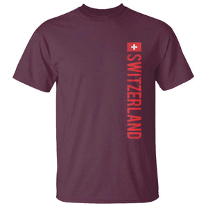 Switzerland Heritage Vintage Swiss Flag Schweiz T Shirt TS11 Maroon Print Your Wear