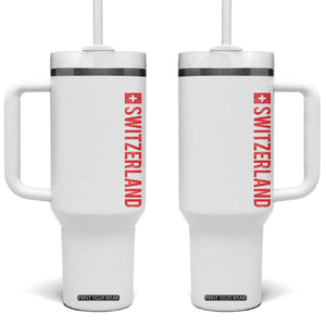 Switzerland Heritage Vintage Swiss Flag Schweiz Tumbler With Handle TS11 One Size: 40 oz White Print Your Wear