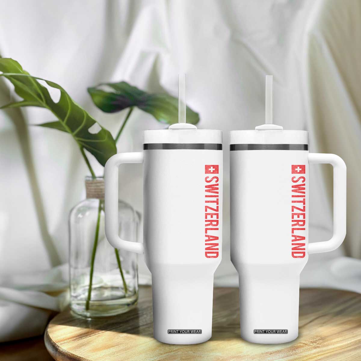 Switzerland Heritage Vintage Swiss Flag Schweiz Tumbler With Handle TS11 Print Your Wear