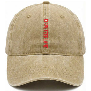Switzerland Heritage Vintage Swiss Flag Schweiz Washed Cotton Baseball Cap TS11 Print Your Wear