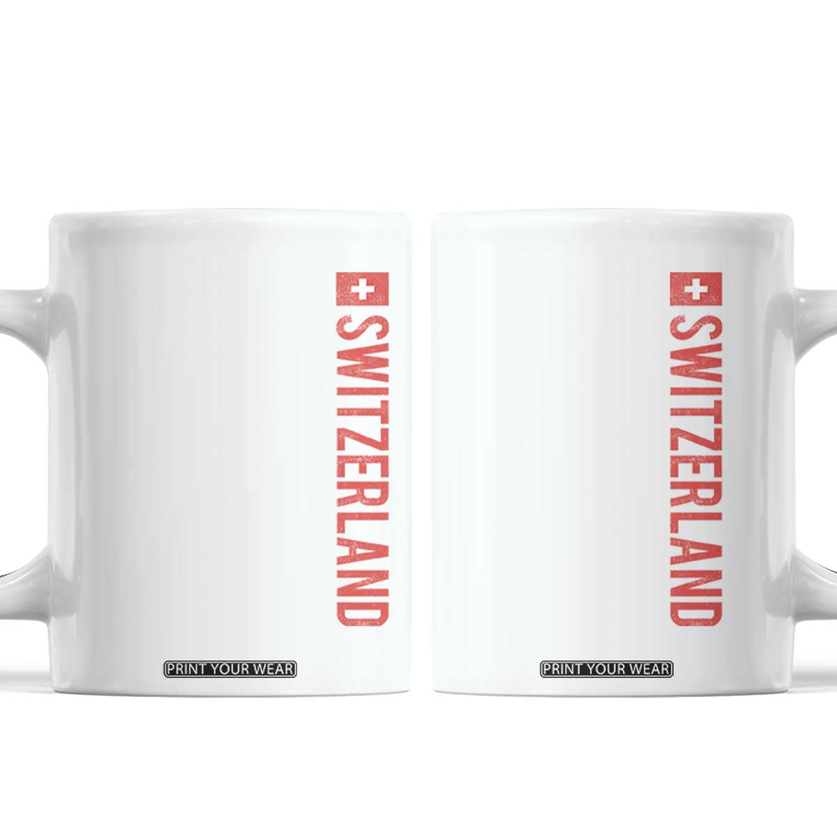 Switzerland Heritage Vintage Swiss Flag Schweiz Coffee Mug TS11 White Print Your Wear