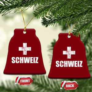 Schweiz Swiss German Vintage Cross Flag Switzerland Roots Ceramic Ornament TS11 Print Your Wear