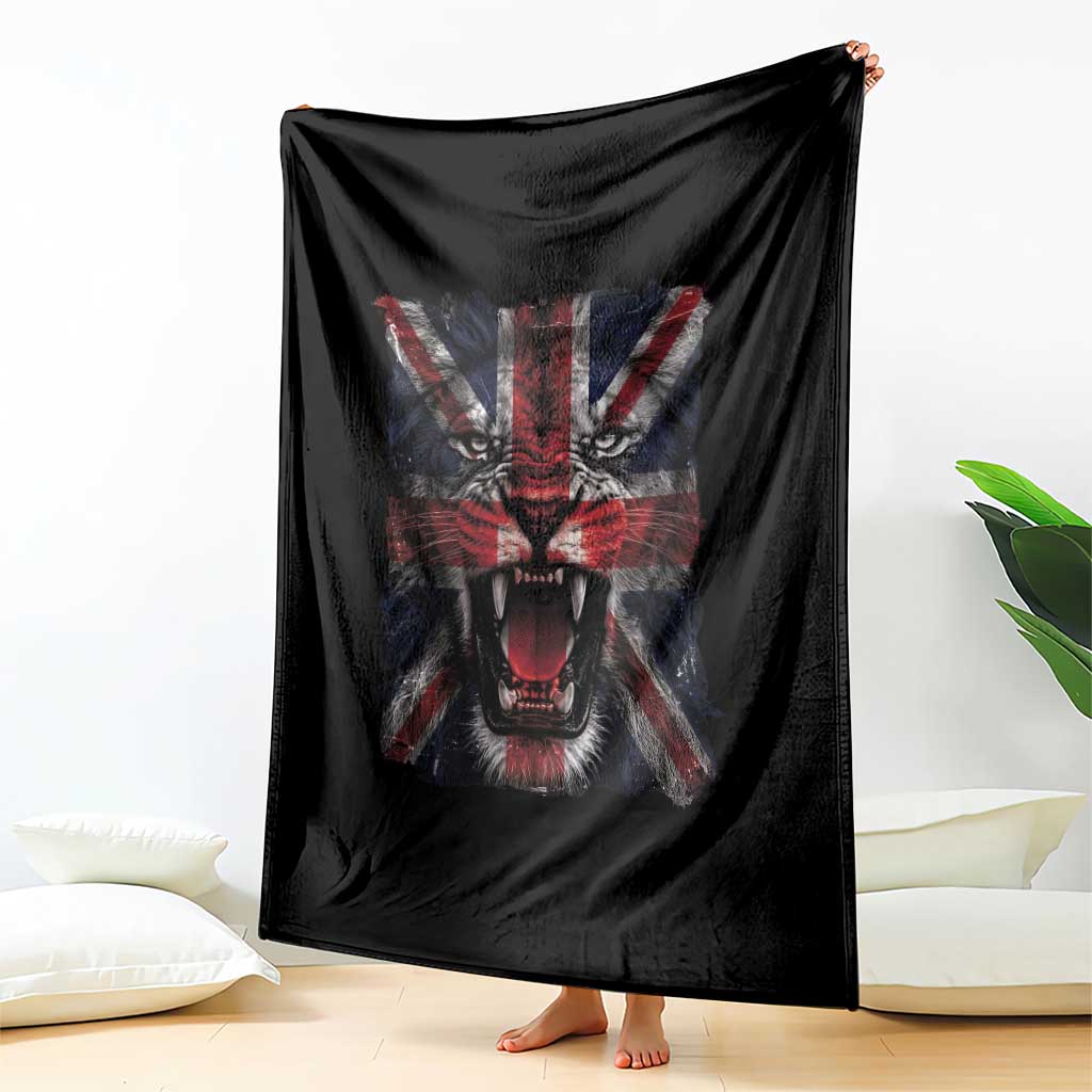 Union Jack Flag Lion Face UK British Great Britain Throw Blanket TS11 Print Your Wear
