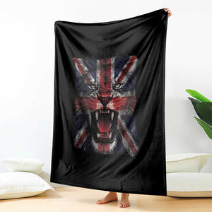 Union Jack Flag Lion Face UK British Great Britain Throw Blanket TS11 Print Your Wear