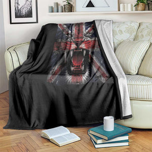 Union Jack Flag Lion Face UK British Great Britain Throw Blanket TS11 Print Your Wear