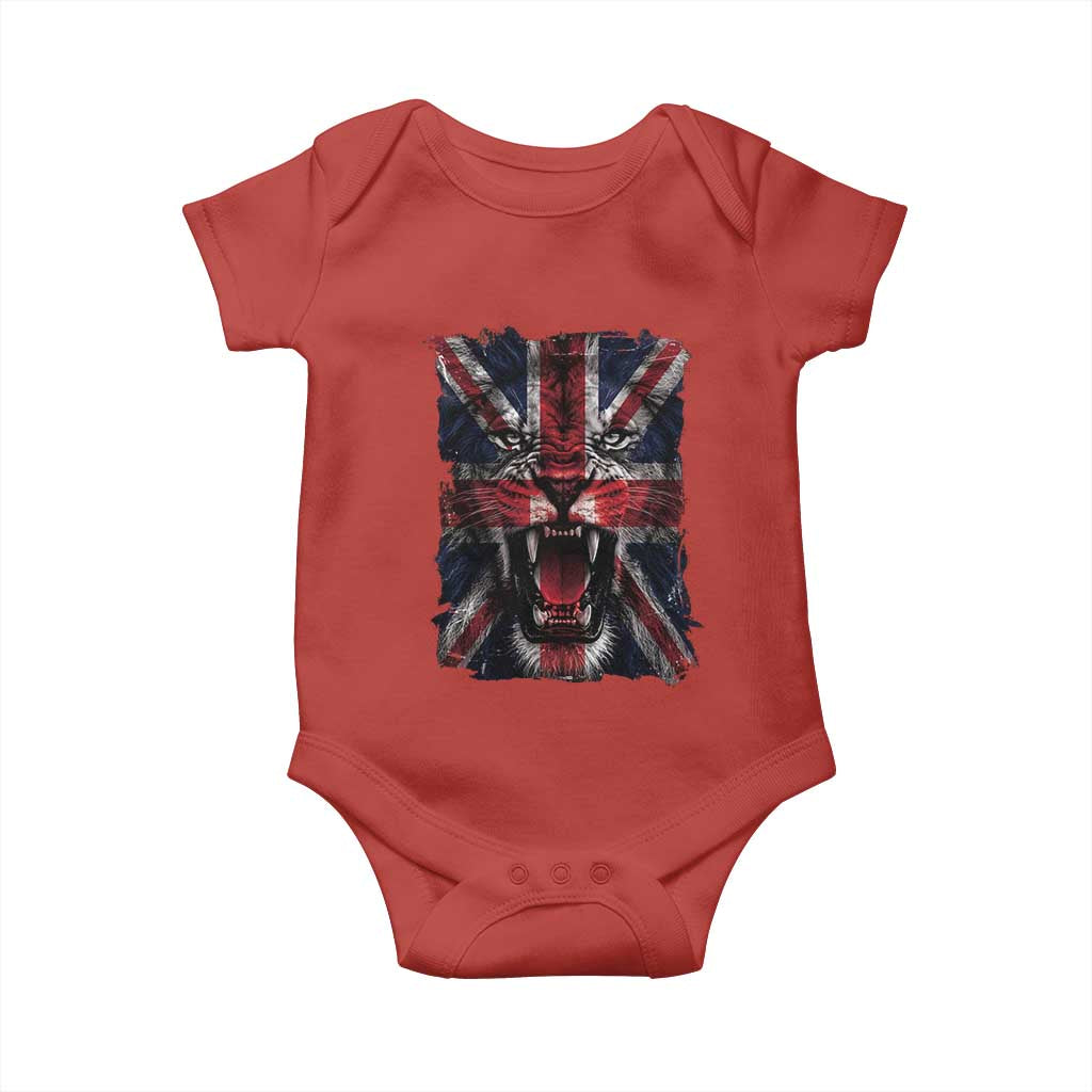 Union Jack Flag Lion Face UK British Great Britain Baby Onesie TS11 Red Print Your Wear