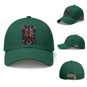 Union Jack Flag Lion Face UK British Great Britain Baseball Cap TS11 Baseball Cap Universal Fit Irish Green Print Your Wear