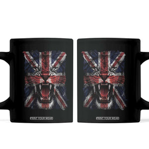 Union Jack Flag Lion Face UK British Great Britain Coffee Mug TS11 Black Print Your Wear