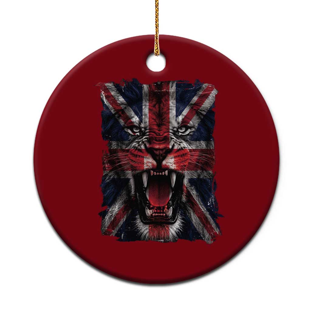 Union Jack Flag Lion Face UK British Great Britain Ceramic Ornament TS11 1pc Red Print Your Wear