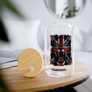 Union Jack Flag Lion Face UK British Great Britain Glass Can TS11 Print Your Wear