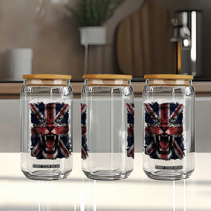 Union Jack Flag Lion Face UK British Great Britain Glass Can TS11 Print Your Wear