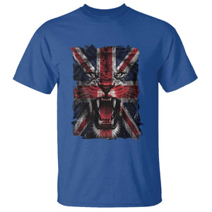 Union Jack Flag Lion Face UK British Great Britain T Shirt TS11 Royal Blue Print Your Wear