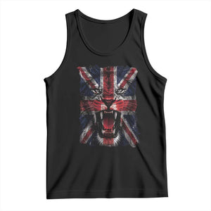 Union Jack Flag Lion Face UK British Great Britain Tank Top TS11 Black Print Your Wear