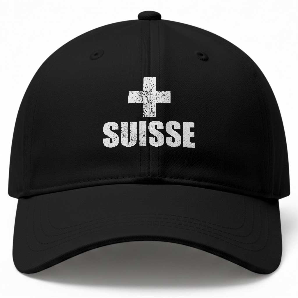 Suisse Swiss French Vintage Cross Flag Switzerland Roots Baseball Cap TS11 Print Your Wear