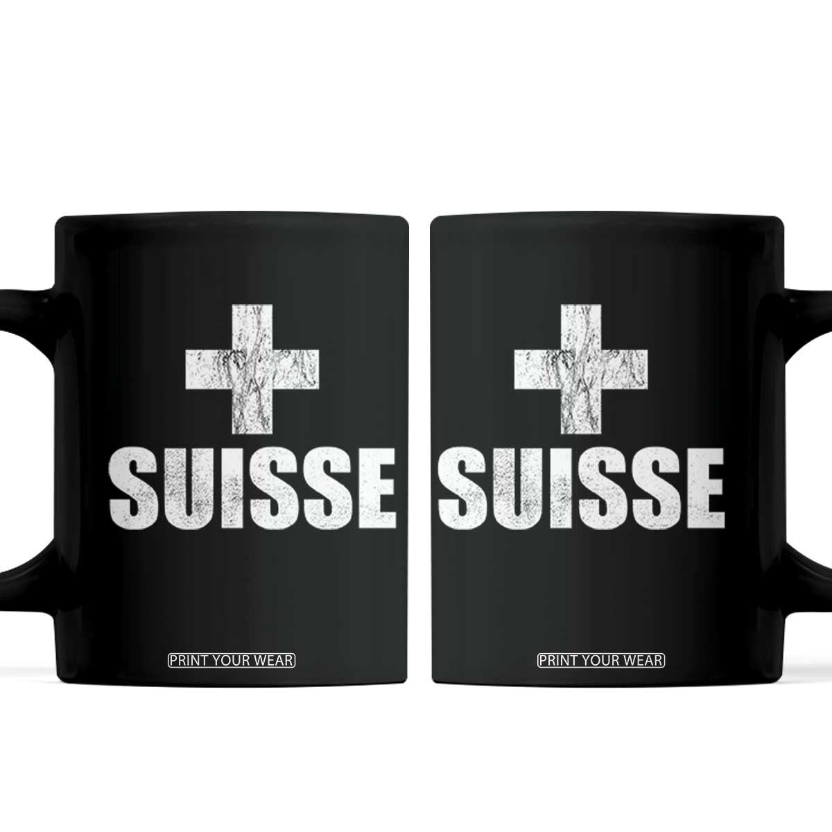Suisse Swiss French Vintage Cross Flag Switzerland Roots Coffee Mug TS11 Black Print Your Wear