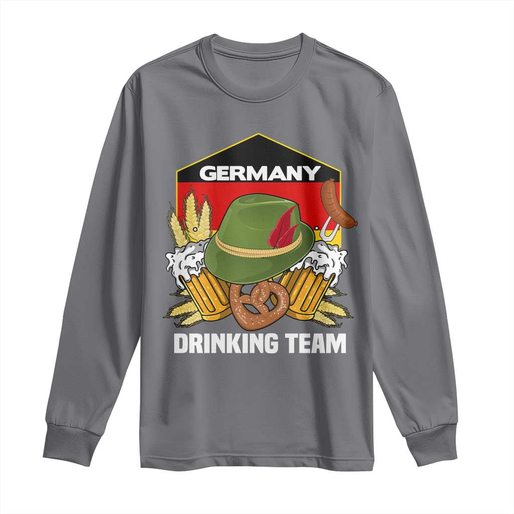 Germany Drinking Team Long Sleeve Shirt Germany Beer Festivals Oktoberfest Alpine hat Barley TS11 Charcoal Print Your Wear