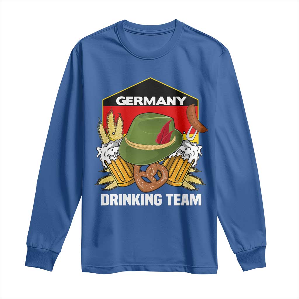 Germany Drinking Team Long Sleeve Shirt Germany Beer Festivals Oktoberfest Alpine hat Barley TS11 Royal Blue Print Your Wear