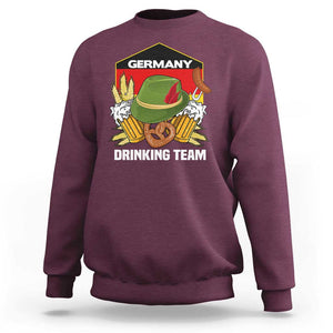 Germany Drinking Team Sweatshirt Germany Beer Festivals Oktoberfest Alpine hat Barley TS11 Maroon Print Your Wear