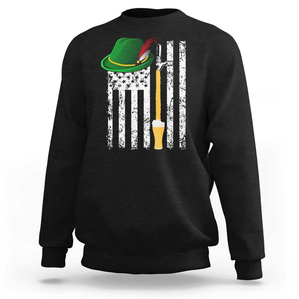 Funny German Beer Sweatshirt Oktoberfest Vintage American Flag Alpine hat TS11 Black Print Your Wear