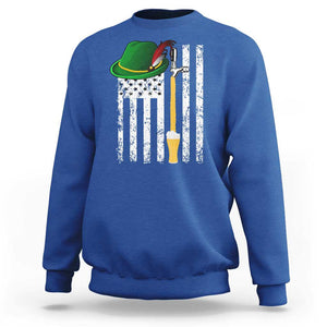 Funny German Beer Sweatshirt Oktoberfest Vintage American Flag Alpine hat TS11 Royal Blue Print Your Wear