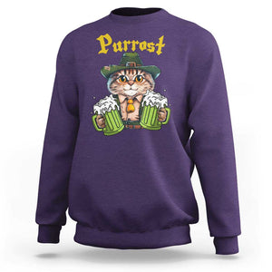 Funny Oktoberfest Cat Sweatshirt Purrost Kitty Drinking Beer Lederhosen Pet Lovers TS11 Purple Print Your Wear