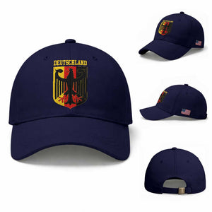 Deutschland German Pride Baseball Cap Bundesadler Coat of Arms TS11 Baseball Cap Universal Fit Dark Blue Print Your Wear