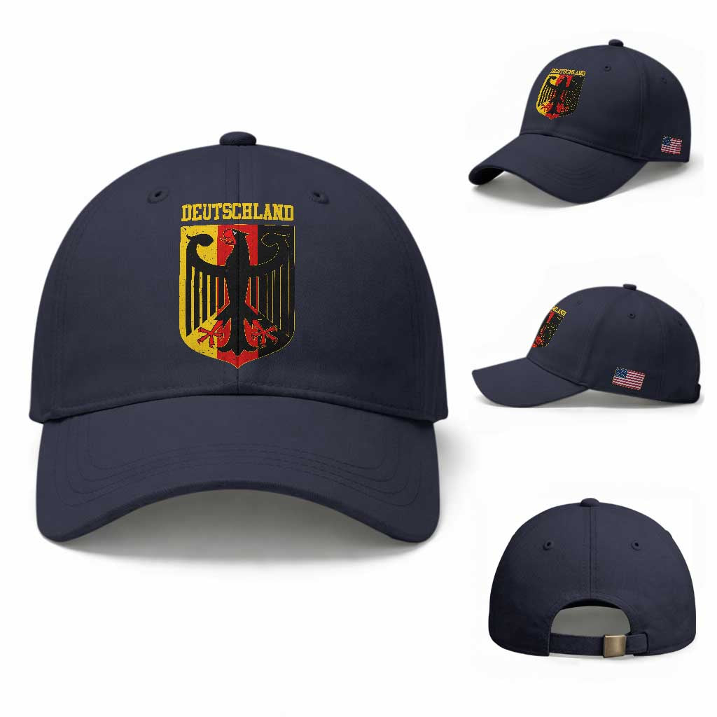 Deutschland German Pride Baseball Cap Bundesadler Coat of Arms TS11 Baseball Cap Universal Fit Navy Print Your Wear