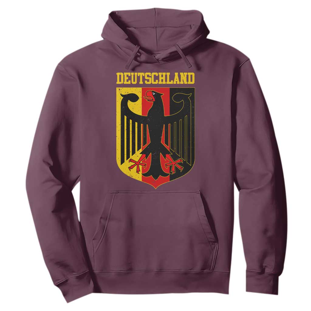 Deutschland German Pride Hoodie Bundesadler Coat of Arms TS11 Maroon Print Your Wear