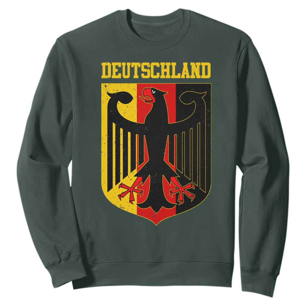 Deutschland German Pride Sweatshirt Bundesadler Coat of Arms TS11 Dark Forest Green Print Your Wear